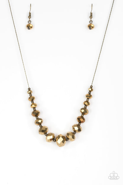 Paparazzi Crystal Carriages Brass Short Necklace
