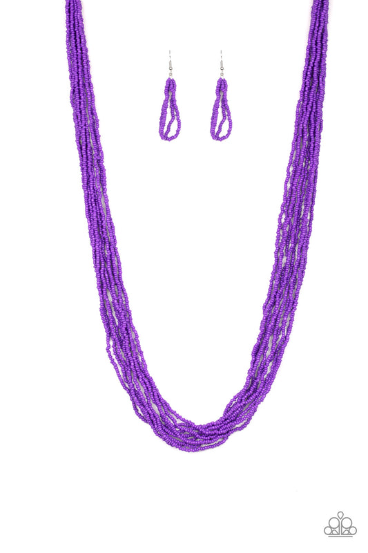 Paparazzi Congo Colada Purple Long Seed Bead Necklace