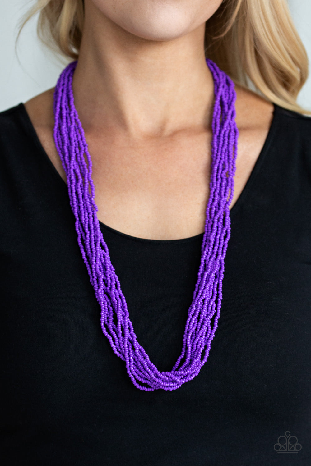 Paparazzi purple seed on sale bead necklace