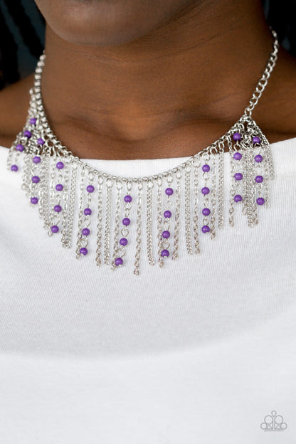 Paparazzi Harlem Hideaway Purple Short Necklace - P2TR-PRXX-045XX