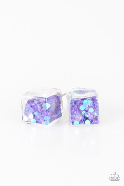 Paparazzi Starlet Shimmer Glitter Cube Post Back Earrings - P5SS-MTXX-192XX