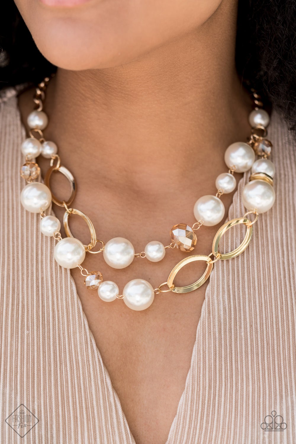 Paparazzi High Roller Status Gold Short Necklace - Fashion Fix Fiercely 5th Avenue August 2020