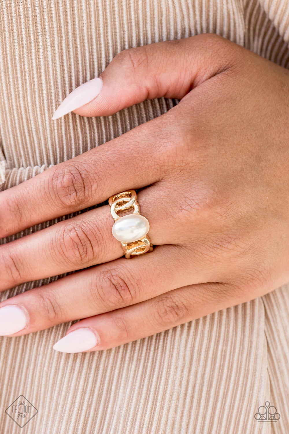 Paparazzi Glamified Glam Gold Ring - Fashion Fix Fiercely 5th Avenue August 2020