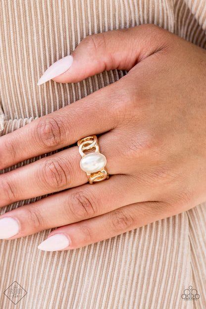 Paparazzi Glamified Glam Gold Ring - Fashion Fix Fiercely 5th Avenue August 2020