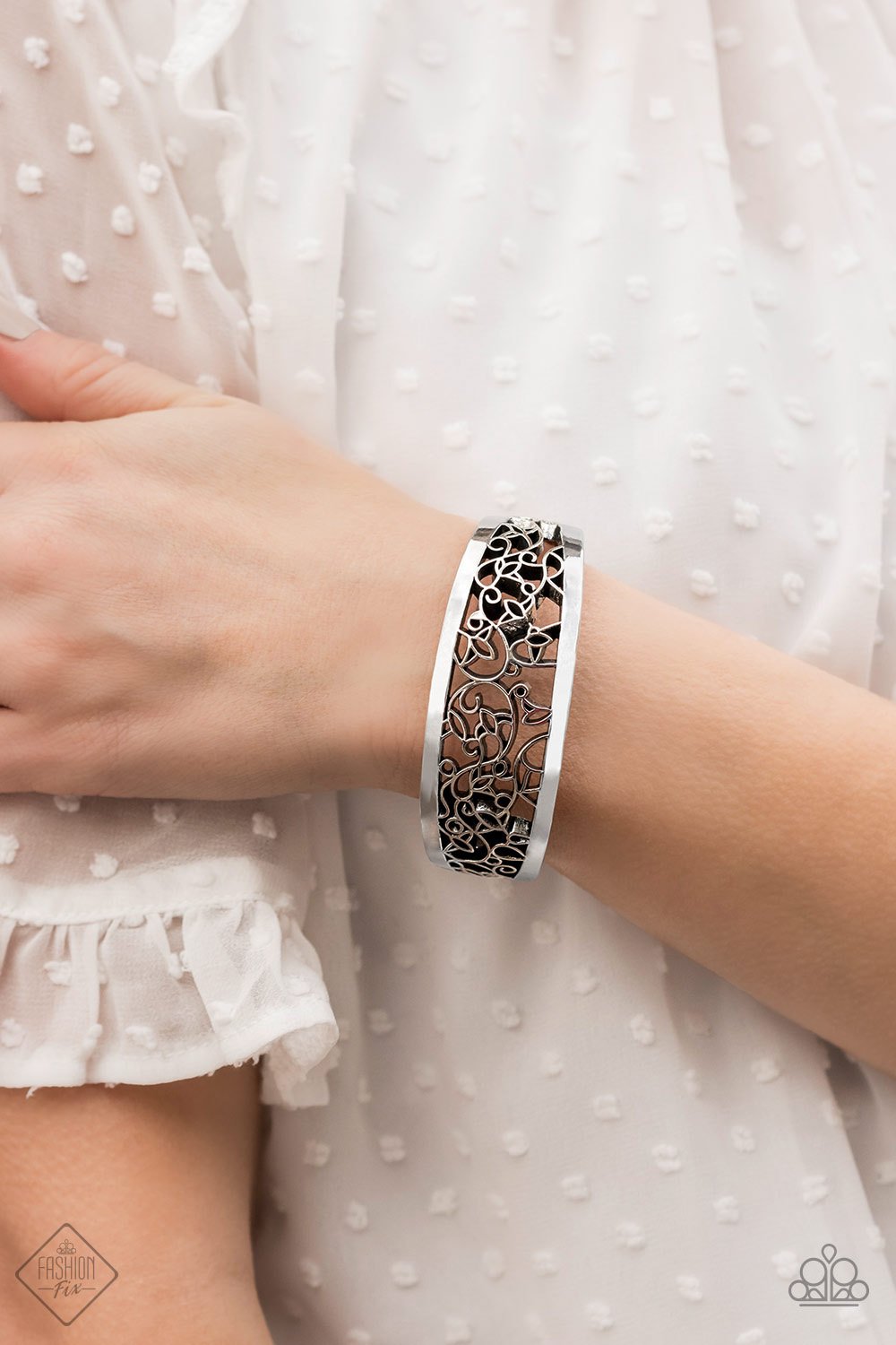 Paparazzi Vine Garden Silver Cuff Bracelet - Fashion Fix Glimpses of Malibu May 2020