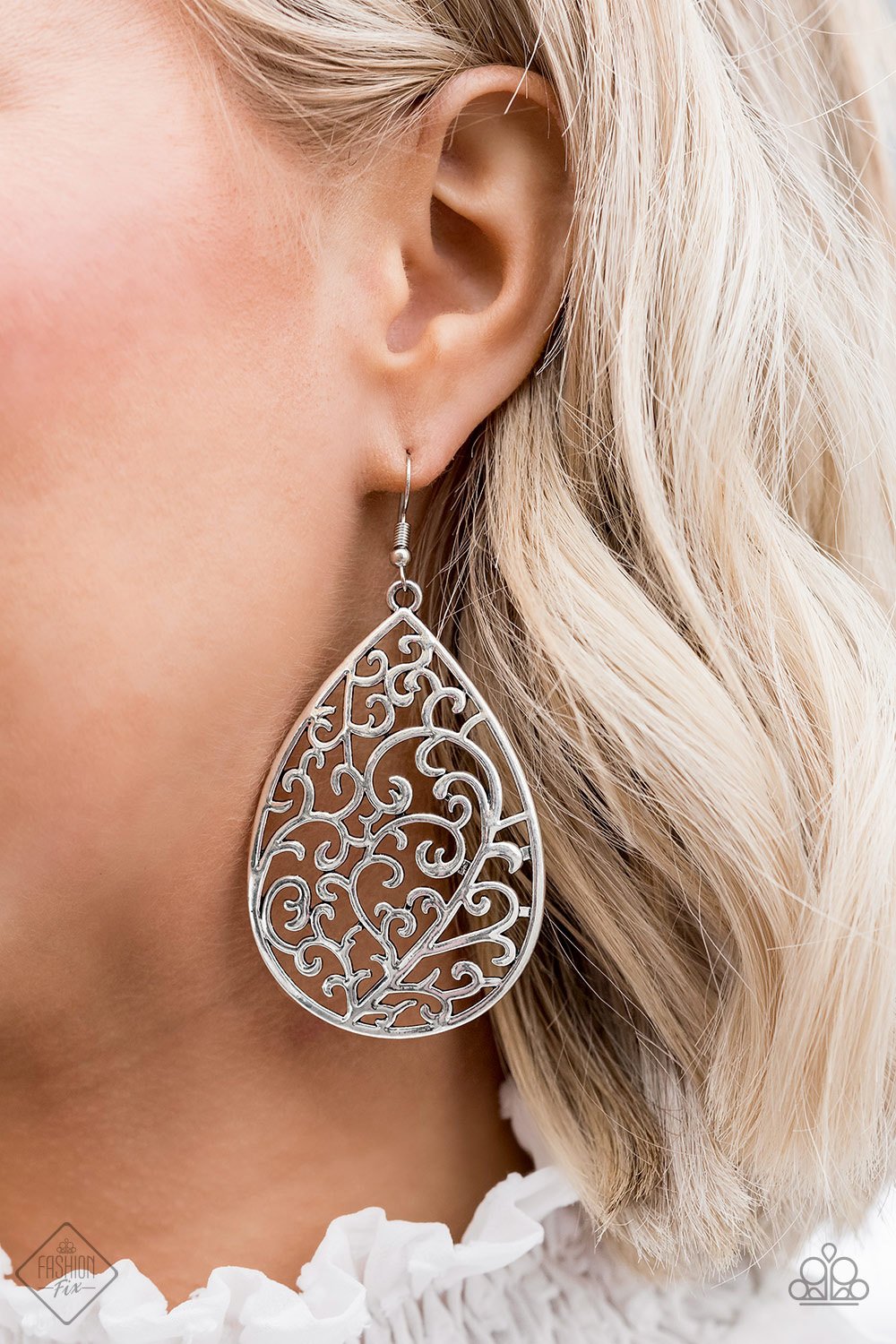 Paparazzi Grapevine Grandeur Silver Fishhook Earrings - Fashion Fix Glimpses of Malibu May 2020