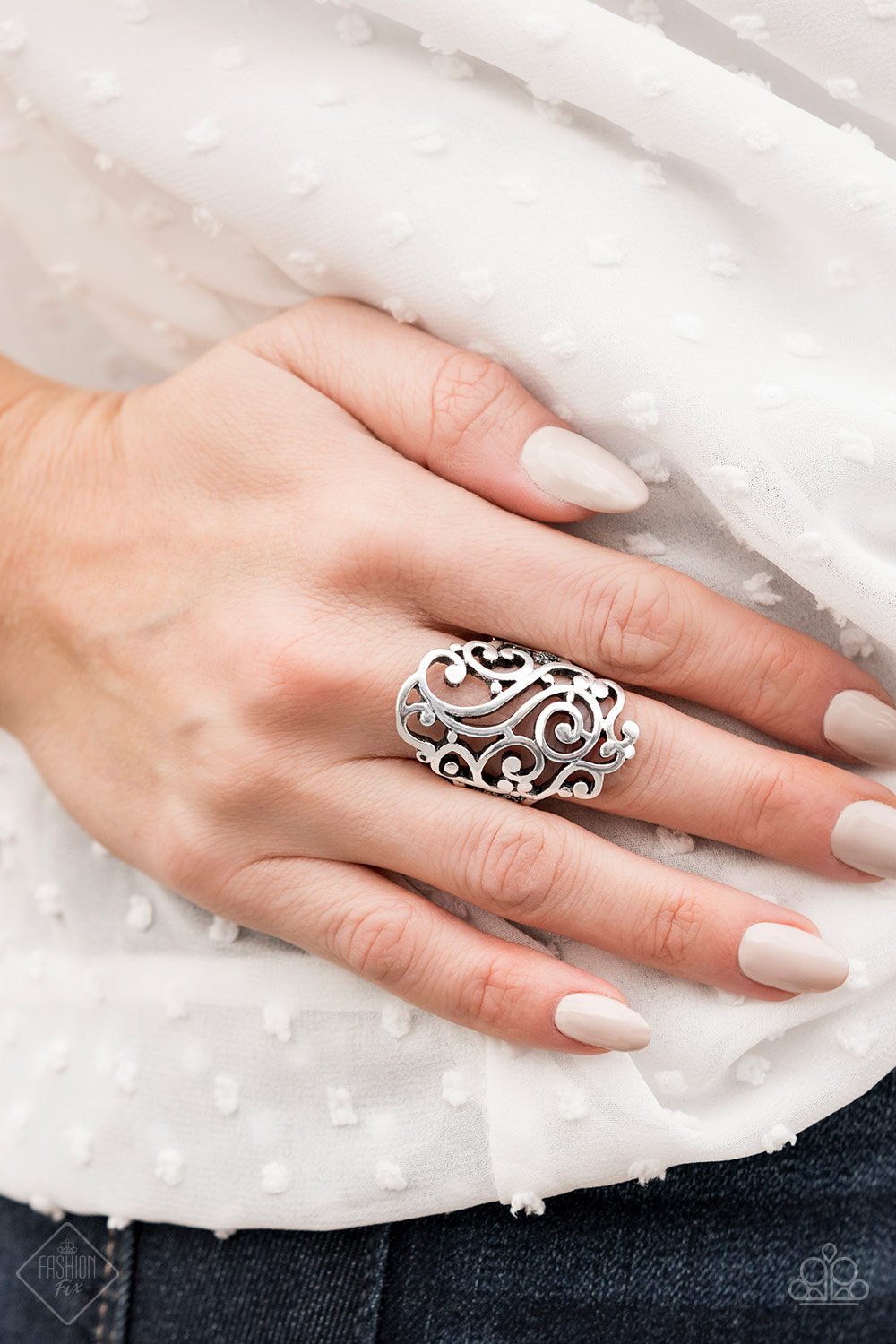Paparazzi Garden Bliss Silver Ring - Fashion Fix Glimpses of Malibu May 2020