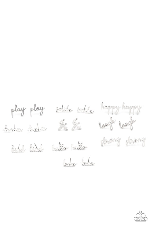 Paparazzi Starlet Shimmer Inspirational Silver Post Back Earrings - P5SS-MTXX-349XX