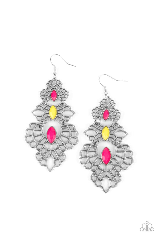 Paparazzi Flamboyant Frills Multi Fishhook Earrings - P5SE-MTXX-122XX