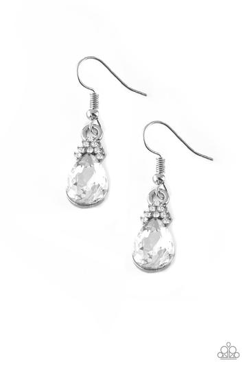 Paparazzi 5th Avenue Fireworks White Fishhook Earrings