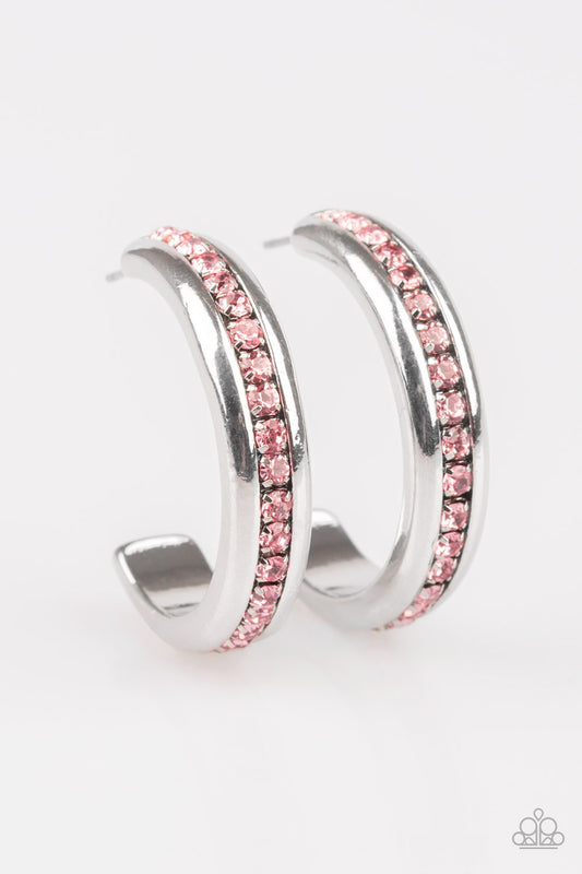 Paparazzi 5th Avenue Fashionista Pink Post Hoop Earrings - P5HO-PKXX-009XX