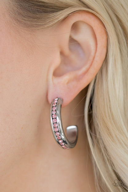 Paparazzi 5th Avenue Fashionista Pink Post Hoop Earrings - P5HO-PKXX-009XX