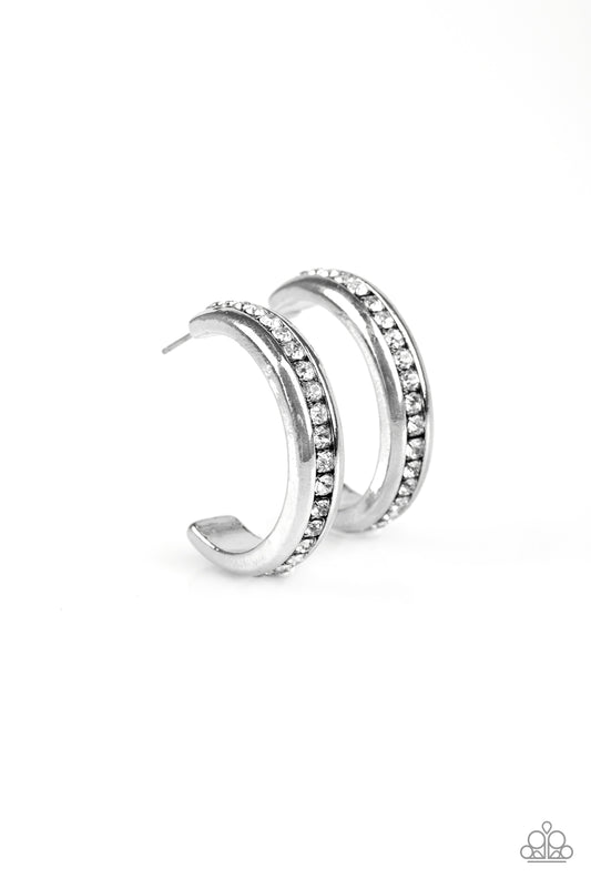 Paparazzi 5th Avenue Fashionista White Post Hoop Earrings