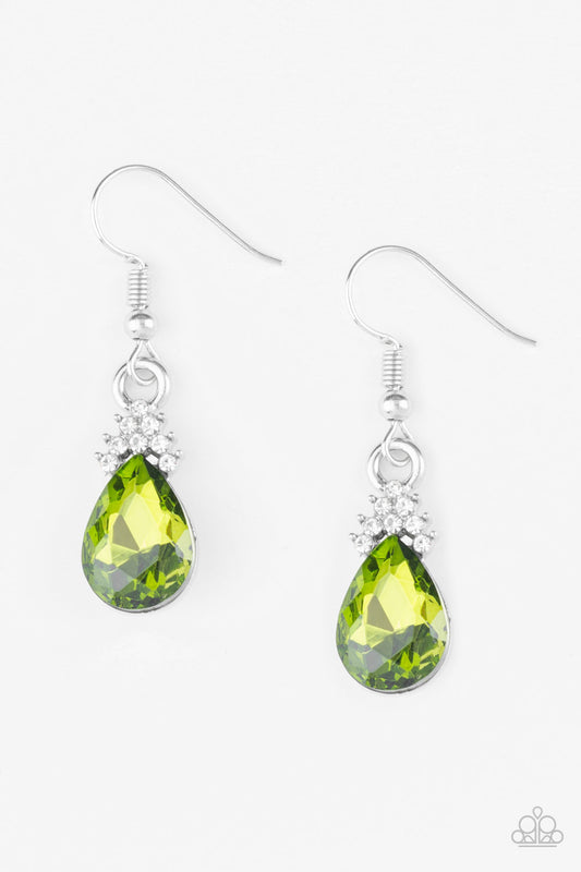 Paparazzi 5th Avenue Fireworks Green Fishhook Earrings
