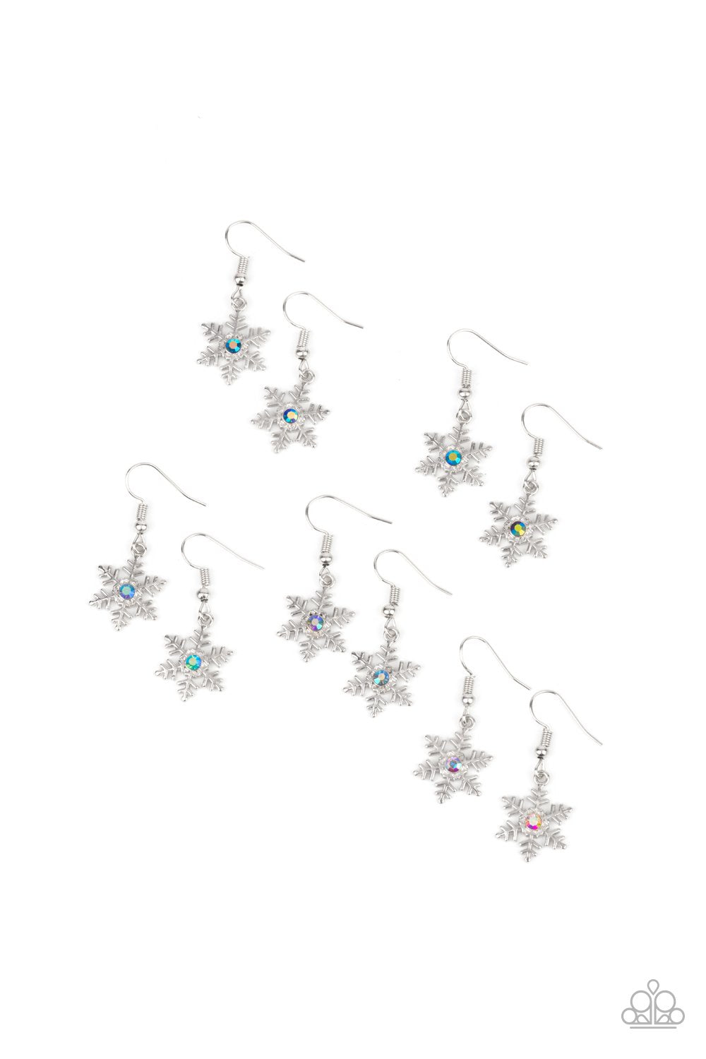 Paparazzi Starlet Shimmer Snowflake / Holiday Fishhook Earrings - P5SS-MTXX-371XX