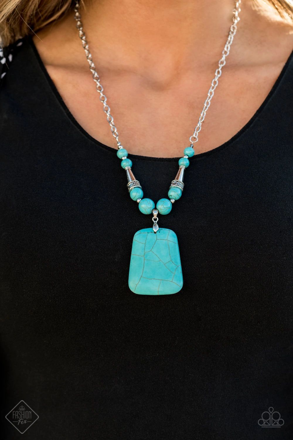 Paparazzi Sandstone Oasis Blue Short Necklace - Fashion Fix Simply Santa Fe December 2019