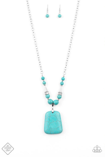 Paparazzi Sandstone Oasis Blue Short Necklace - Fashion Fix Simply Santa Fe December 2019
