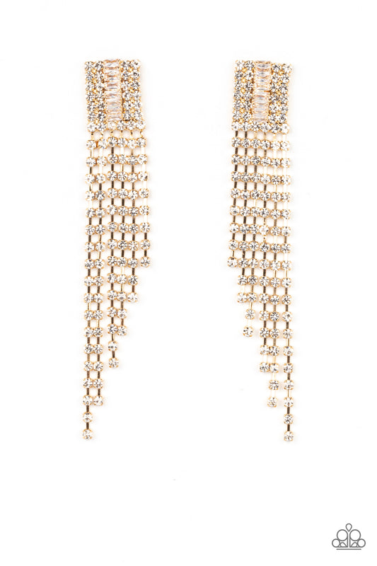 Paparazzi A-Lister Affirmations Gold Post Earrings - P5PO-GDXX-223XX