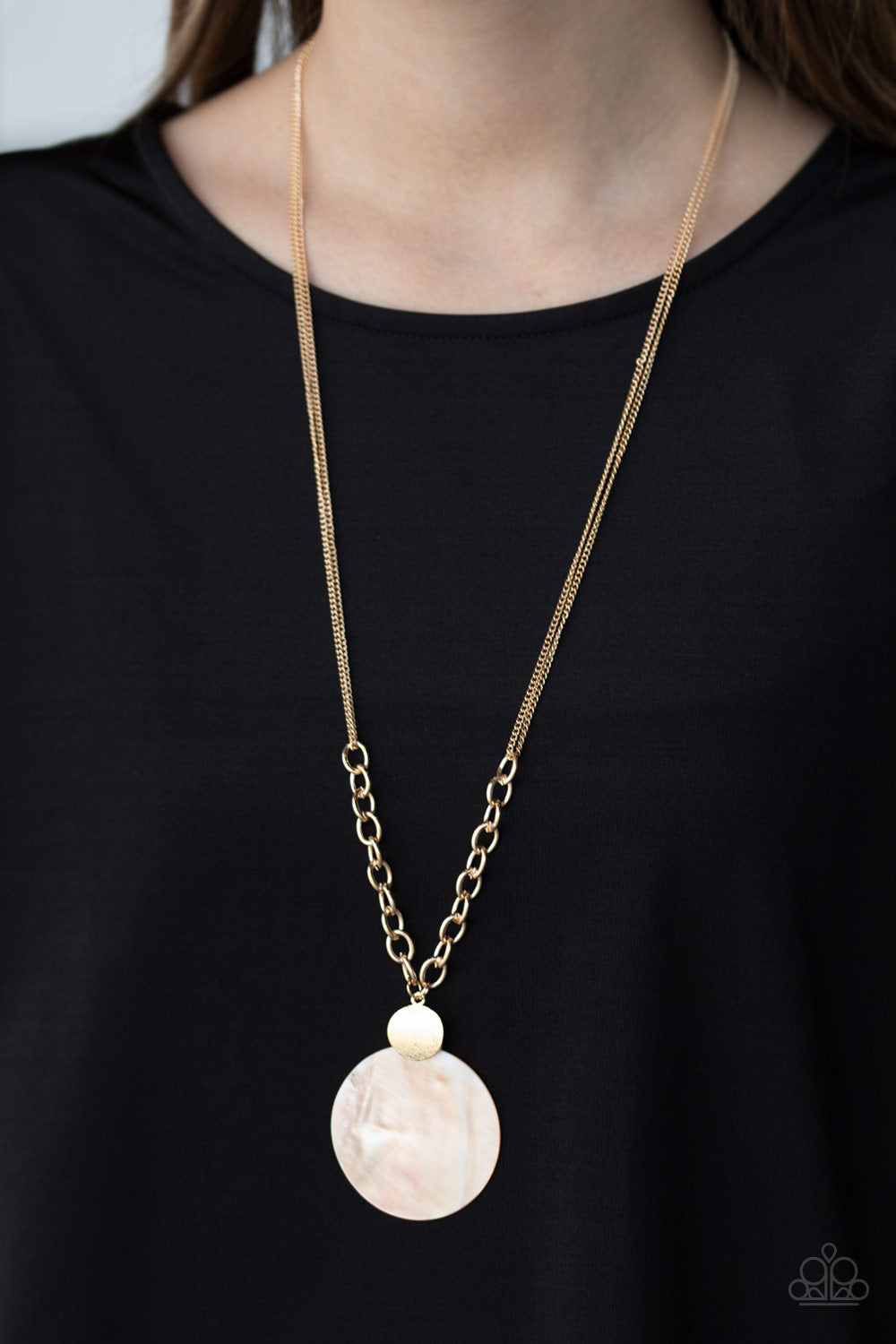 Paparazzi A Top-SHELLer Gold Long Necklace