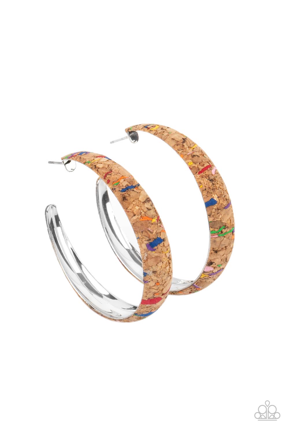 Paparazzi A CORK In The Road Multi Post Hoop Earrings - P5HO-MTXX-033XX
