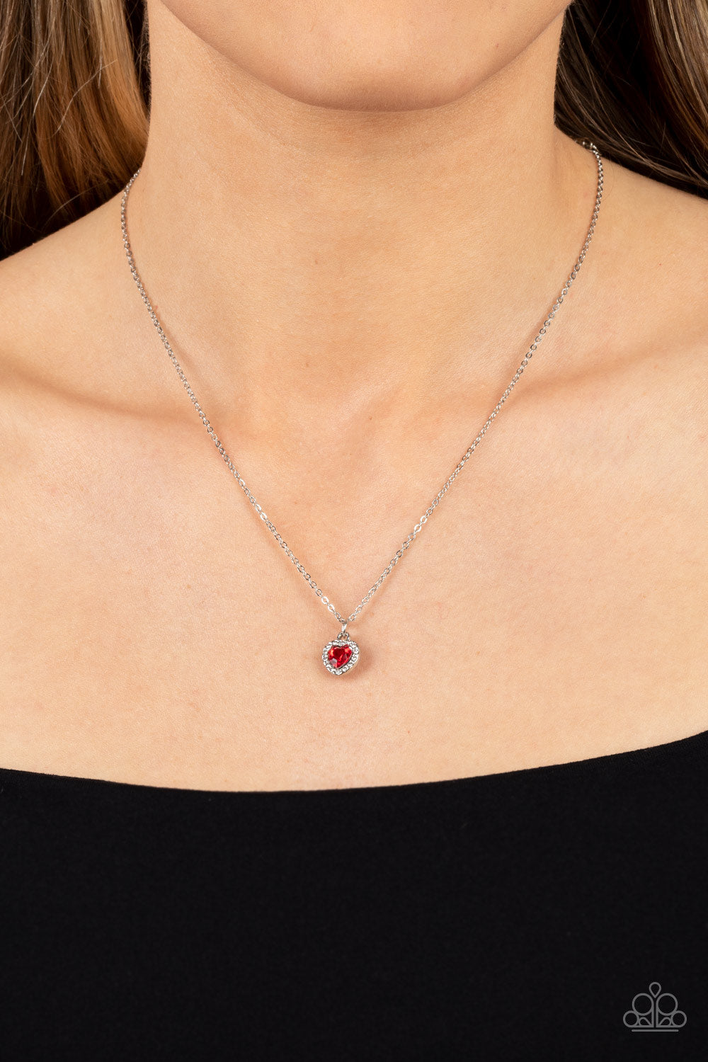 Paparazzi A Little Lovestruck Red Short Necklace - P2DA-RDXX-094XX