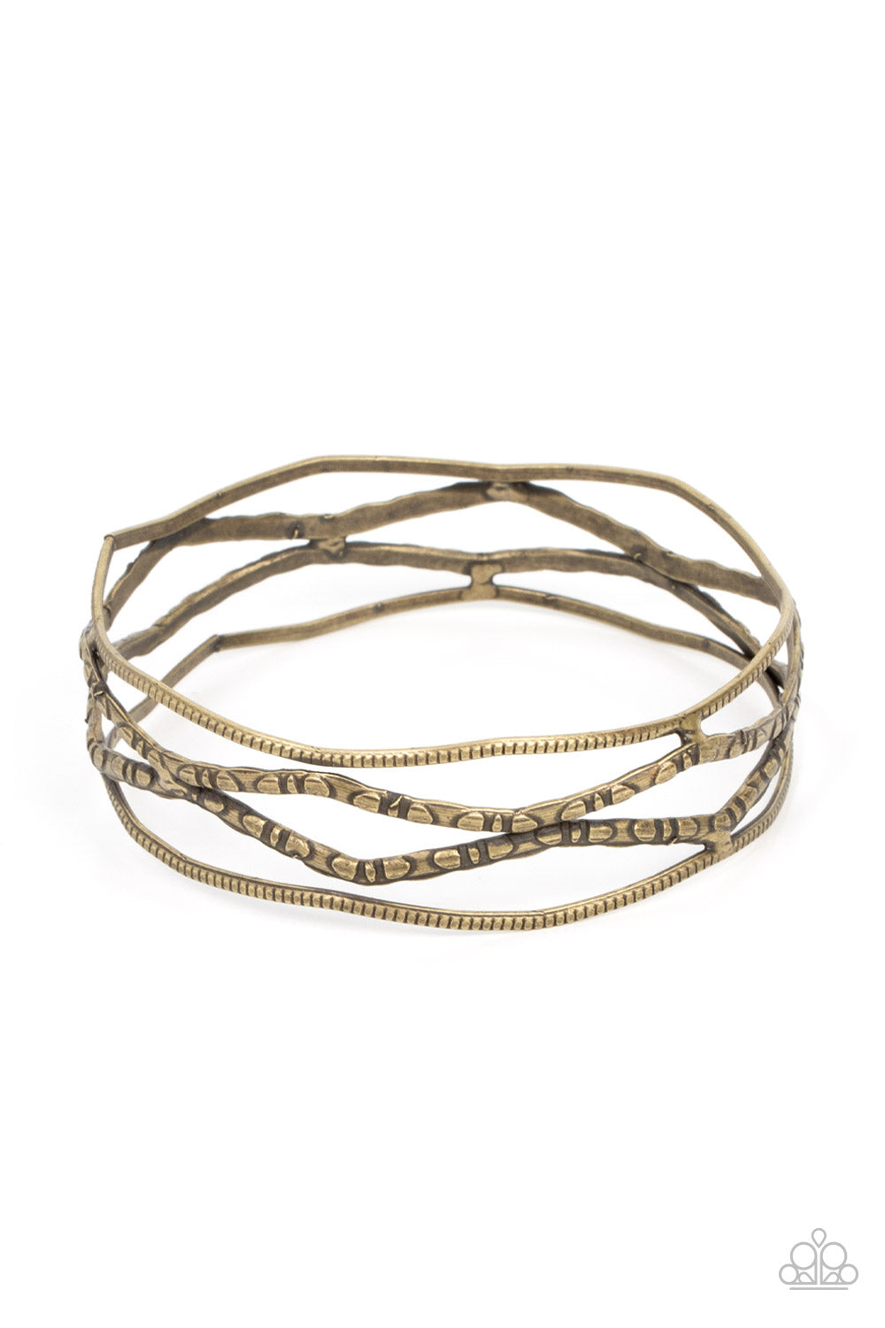 Paparazzi A Narrow ESCAPADE Brass Bangle Bracelet - P9BA-BRXX-059XX