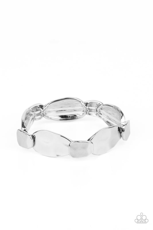 Paparazzi Absolutely Applique Silver Stretch Bracelet - P9BA-SVXX-106XX