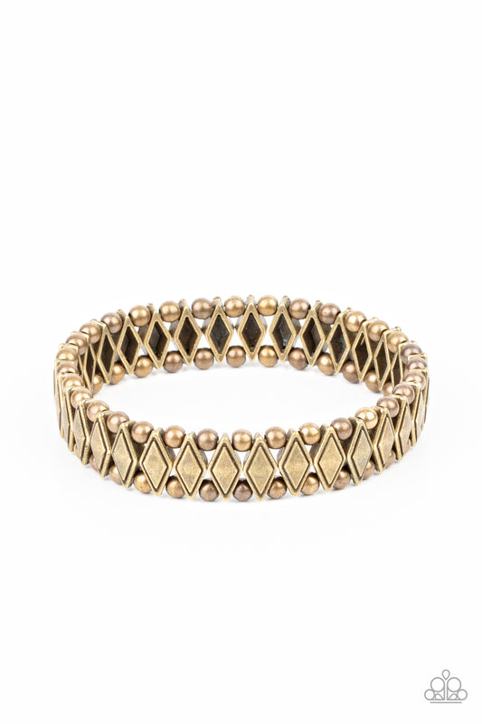 Paparazzi Abstract Advisory Brass Stretch Bracelet