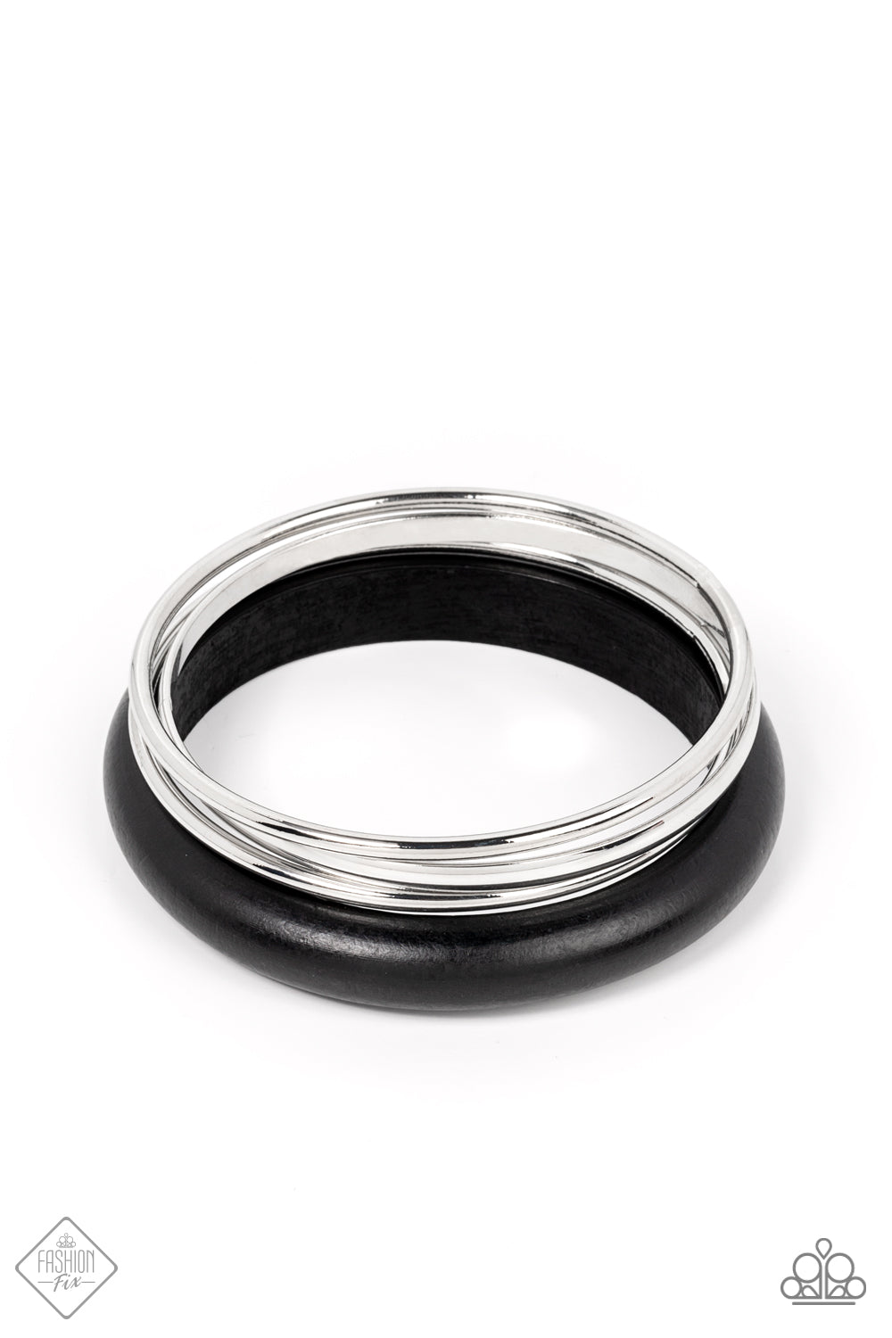 Paparazzi Adventurous Attitude Black Bangle Bracelet - Fashion Fix Sunset Sightings February 2022