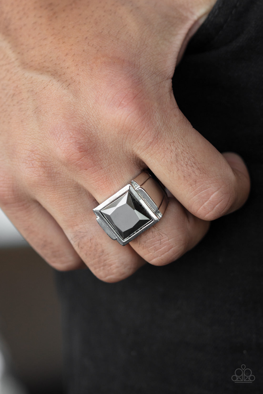 Paparazzi All About The Benjamins Silver Men's Ring - P4MN-URSV-052XX
