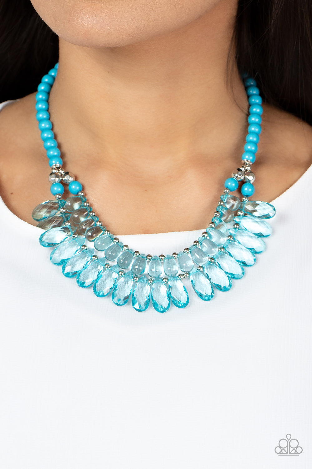 Paparazzi All Across The GLOBETROTTER Blue Short Necklace - P2ST-BLXX-170XX