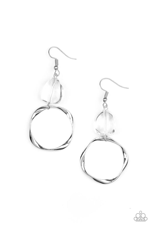 Paparazzi All Clear White Fishhook Earrings - P5SE-WTXX-181XX