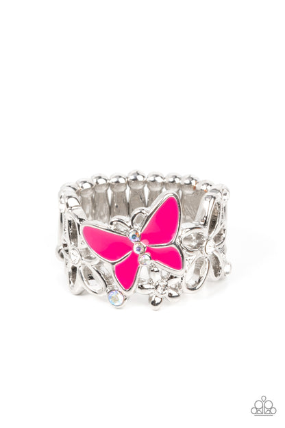 Paparazzi All FLUTTERED Up Pink Ring - P4WH-PKXX-236XX