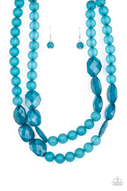 Paparazzi Arctic Art Blue Short Necklace