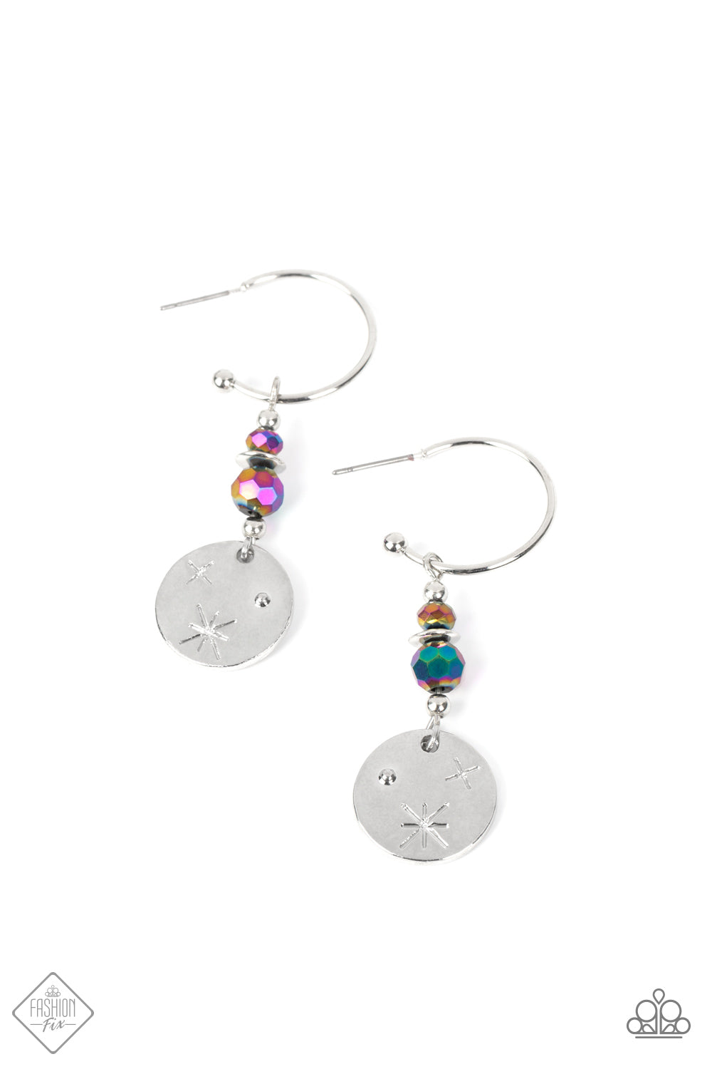 Paparazzi Artificial STARLIGHT Multi Oil Spill Post Hoop Earrings – Fashion Fix Sunset Sightings August 2022