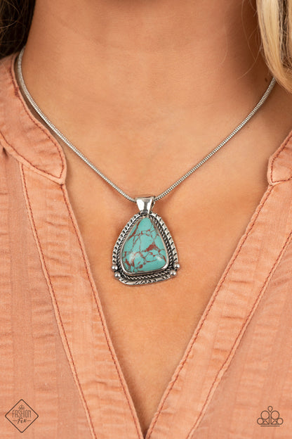 Paparazzi Artisan Adventure Blue Stone Short Necklace - Fashion Fix Simply Santa Fe September 2021 - P2SE-BLXX-495DM