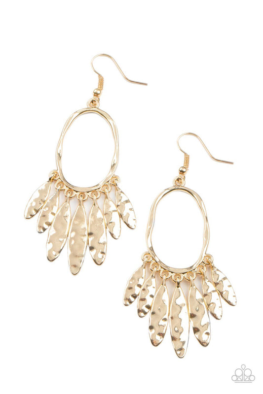 Paparazzi Artisan Aria Gold Fishhook Earrings - P5ED-GDXX-077XX