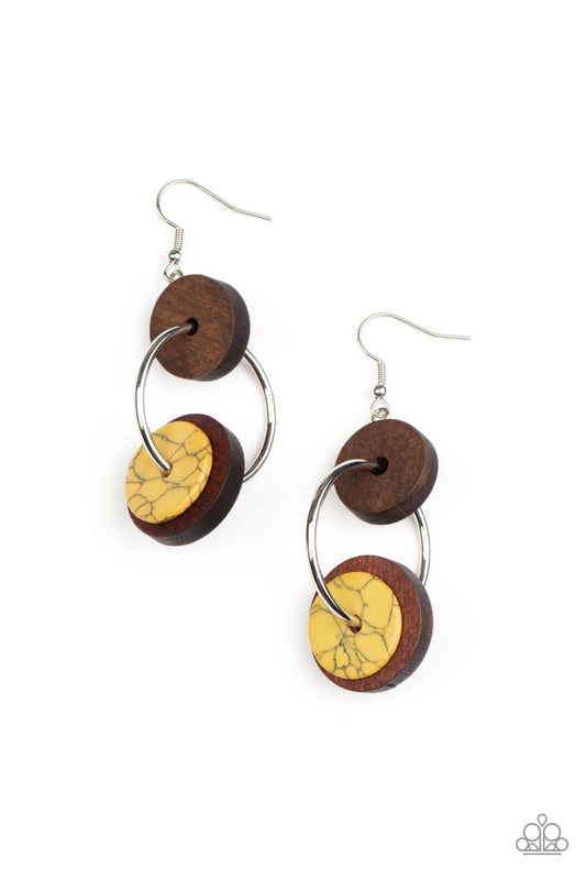 Paparazzi Artisanal Aesthetic Yellow Fishhook Earrings - P5SE-YWXX-154XX