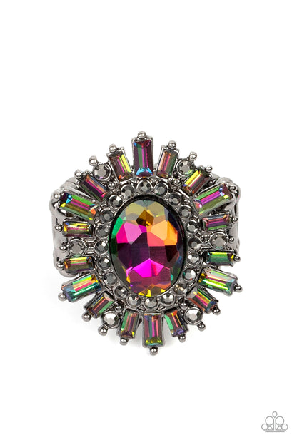 Paparazzi Astral Attitude Multi Oil Spill Ring - Life Of The Party Exclusive August 2022 - P4RE-MTXX-044XX
