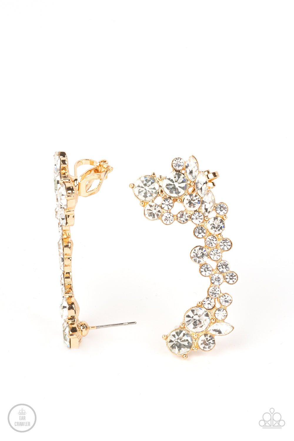 Paparazzi Astronomical Allure Gold Ear Crawler Earrings - P5PO-CRGD-221XX