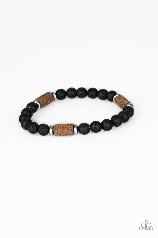 Paparazzi At Rest Brown Stretch Bracelet