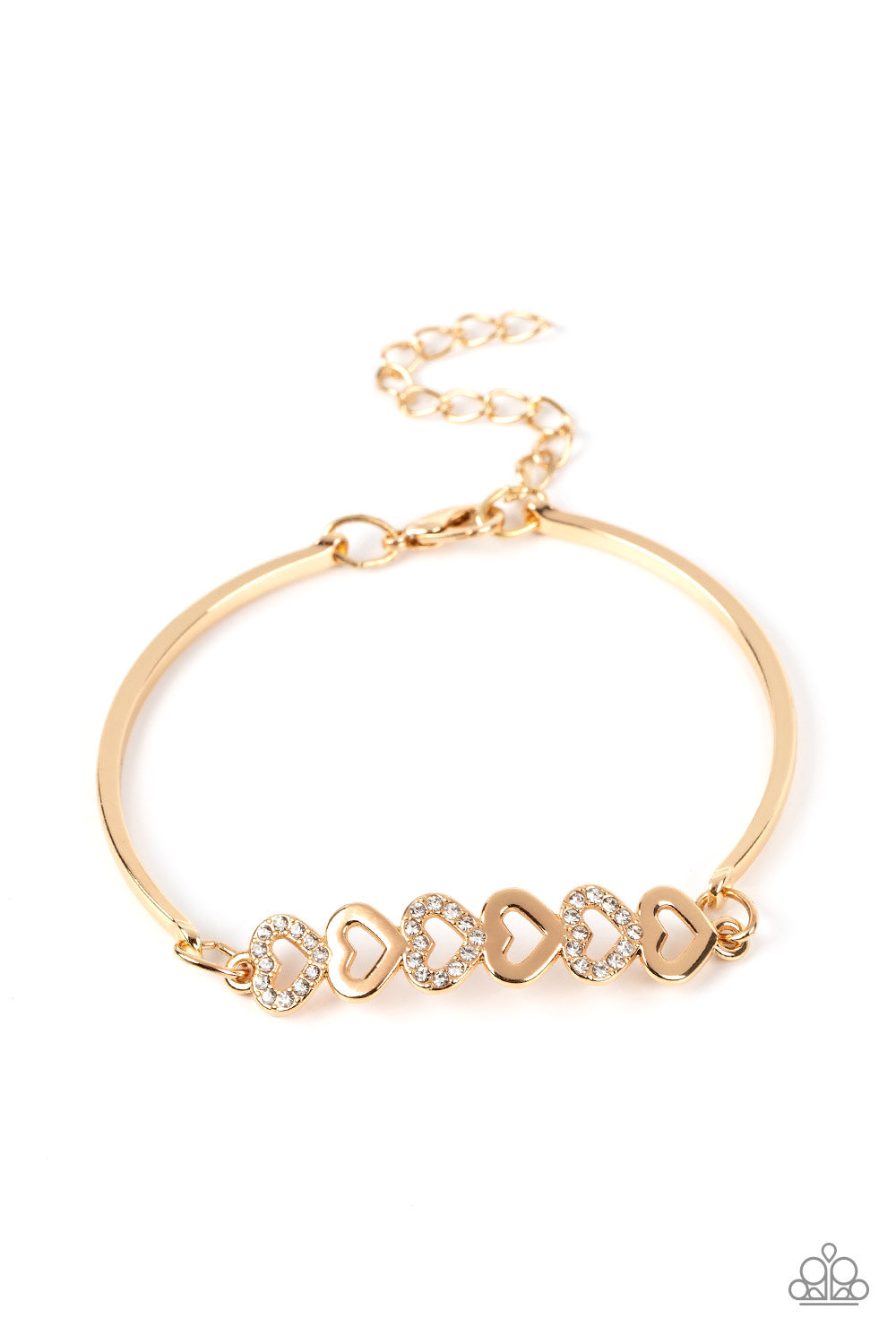 Paparazzi Attentive Admirer Gold Clasp Bracelet - P9RE-GDXX-377KB