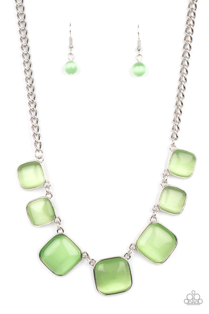 Paparazzi Aura Allure Green Short Necklace