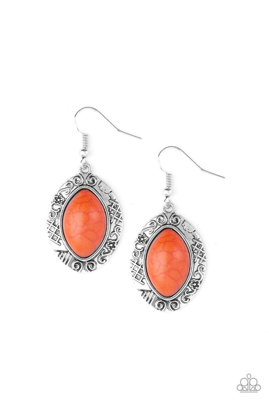 Paparazzi Aztec Horizons Orange Fishhook Earrings