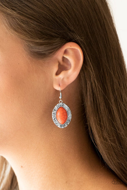 Paparazzi Aztec Horizons Orange Fishhook Earrings