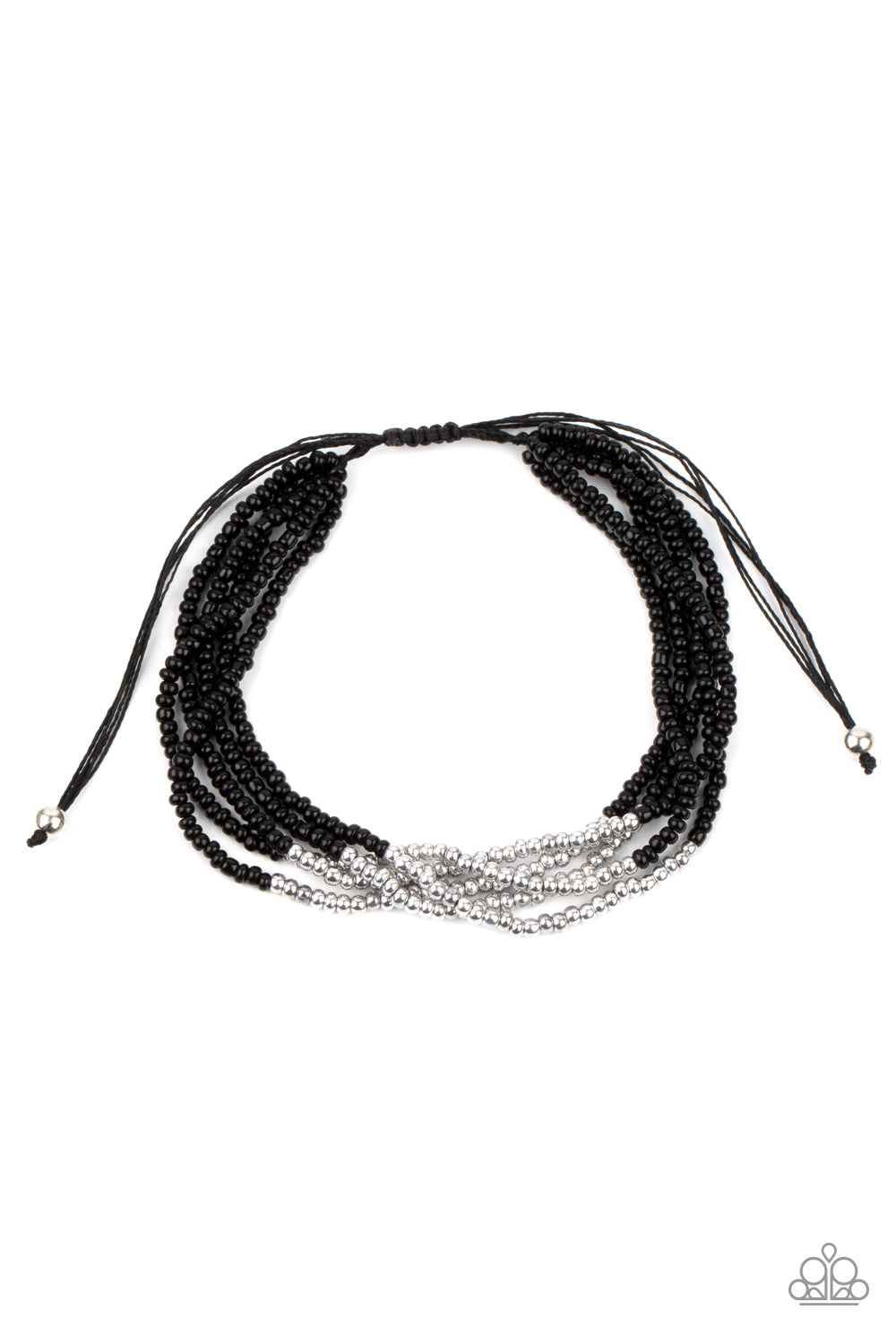 Paparazzi BEAD Bold Black Sliding Knot Bracelet - P9DA-BKXX-128XX