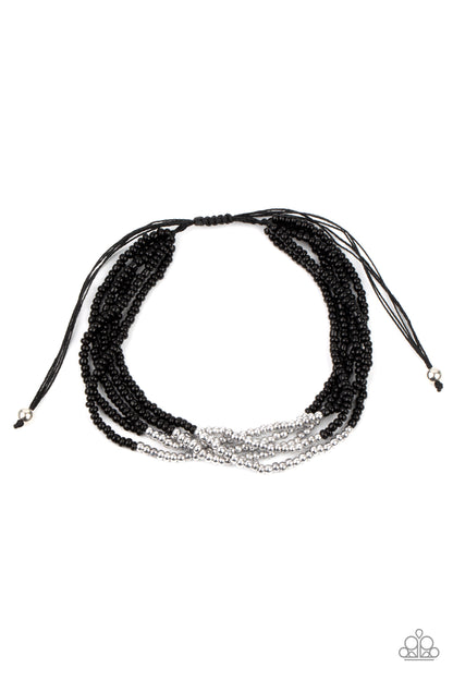 Paparazzi BEAD Bold Black Sliding Knot Bracelet - P9DA-BKXX-128XX