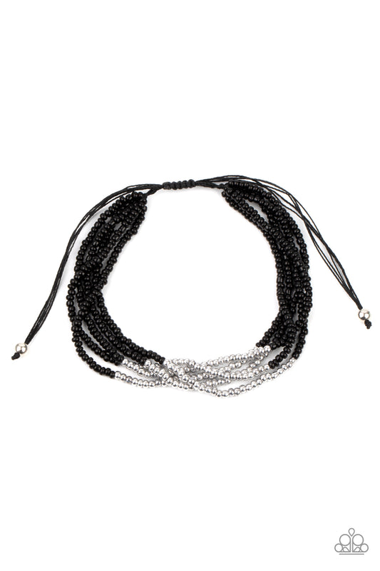 Paparazzi BEAD Bold Black Sliding Knot Bracelet - P9DA-BKXX-128XX