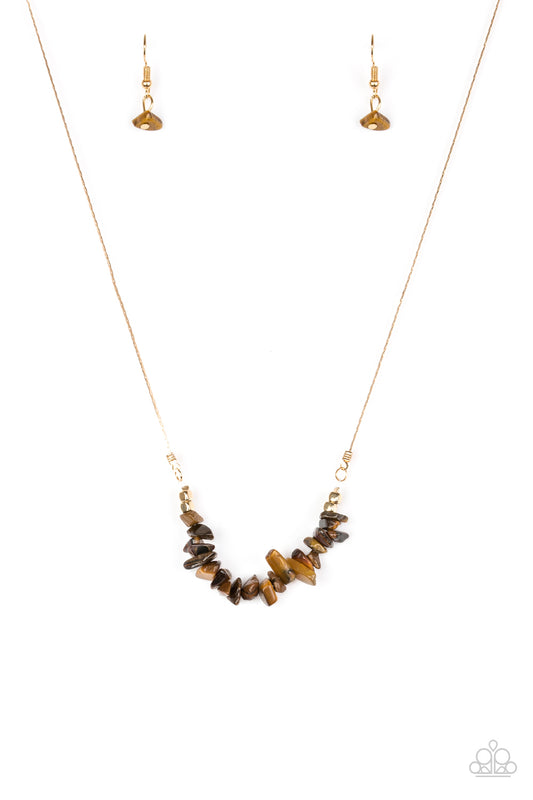 Paparazzi Back To Nature Brown Short Necklace - P2SE-BNXX-148XX