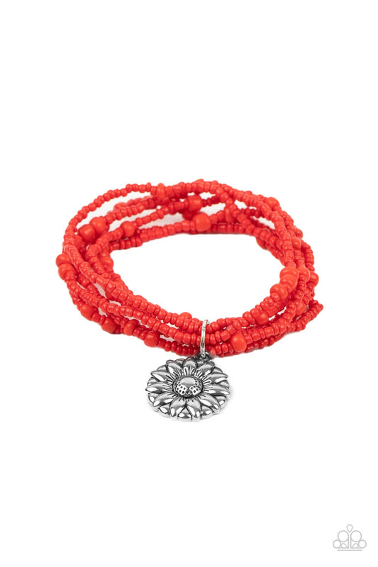 Paparazzi Badlands Botany Red Stretch Bracelet